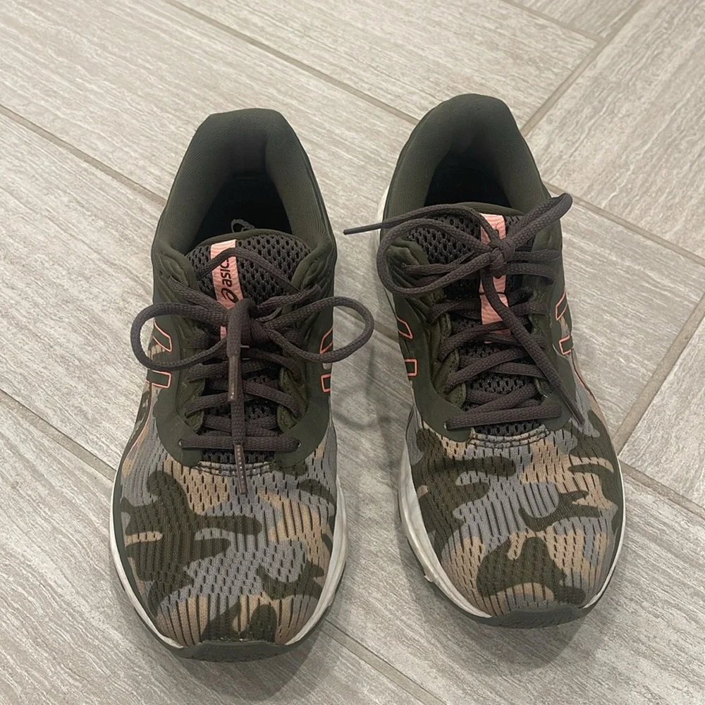 Asics Camouflage Sneakers with Orange Accents - Picture 2 of 5